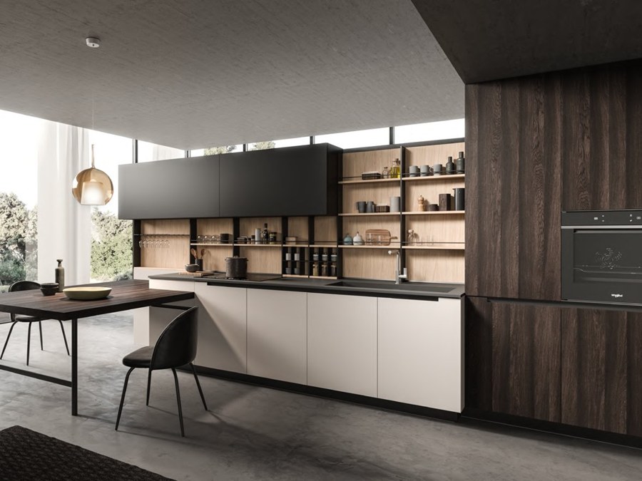 Essenze legno, dettaglio della cucina Lab