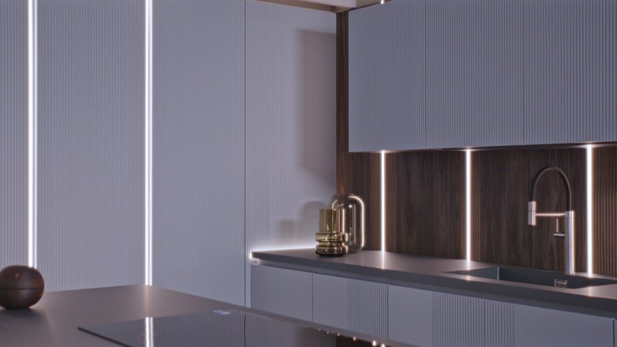 Luci integrate, dettaglio della cucina Luce