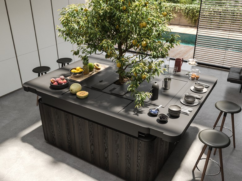 Top in Corian, dettaglio della cucina Oasi