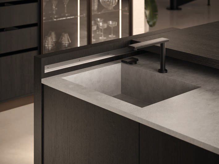 Rovere laccato, dettaglio della cucina Volare